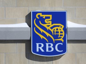 The Royal Bank of Canada logo outside a branch in Ottawa.