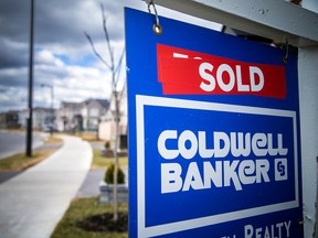 A sold sign in a suburb outside of Ottawa.