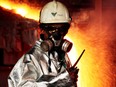 A worker monitors the nickel melting process at a Vale SA nickel smelter, near Sorowako, Indonesia.