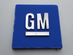 This Jan. 27, 2020, file photo shows a General Motors logo at the General Motors Detroit-Hamtramck Assembly plant in Hamtramck, Mich. General Motors Co. has signed a deal to invest US$650 million in Lithium Americas Corp. which is developing the Thacker Pass lithium project in Nevada.