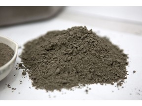 Samples of cement are seen in an arranged photograph inside a laboratory at the Power Cement Ltd. plant operated by Arif Habib Group in Nooriabad, Sindh, Pakistan, on Monday, May 22, 2017. Power Cement is aiming to triple capacity, riding a wave of Chinese-financed infrastructure projects across Pakistan valued at more than $50 billion.