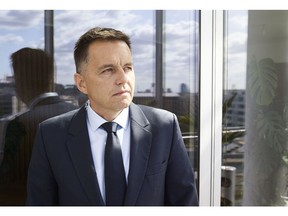 Peter Kazimir, governor of Slovakia's central bank, poses for a photograph following an interview in his office in Bratislava, Slovakia, on Thursday, Sept. 19, 2019. Mario Draghi's stimulus package buys some time for his incoming successor, Christine Lagarde, to settle in to her new role as European Central Bank president, according to Kazimir.