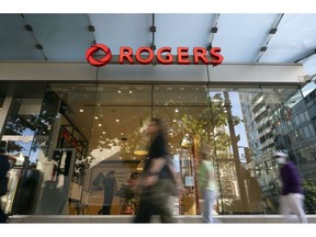 A Rogers store in Vancouver, British Columbia, Canada, on Tuesday, Sept. 6, 2022. Rogers Communications Inc. is still waiting to see if it can win regulatory approval for a takeover of a smaller Canadian cable company, 17 months after it was first announced.