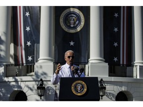 Joe Biden speaks during an Inflation Reduction Act event at the White House in September. Photographer: Samuel Corum/Bloomberg