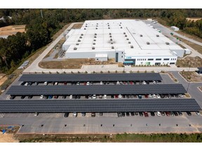 The Hanwha Q Cells solar cell and module manufacturing facility in Dalton, Georgia, US.