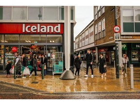 The Iceland Food Ltd. supermarket in Crawley, UK, on Wednesday, Nov. 16, 2022. UK inflation rose more than expected to a 41-year high of 11.1%, adding to pressure on the Bank of England to raise interest rates again.