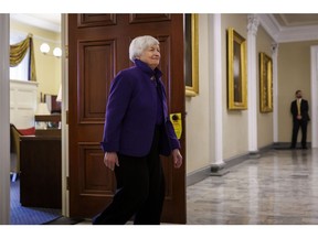 Janet Yellen at the US Treasury Department in Washington, DC, on Jan. 10.