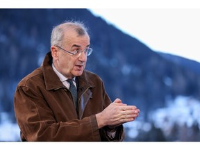 Francois Villeroy de Galhau in Davos on Jan. 18. Photographer: Hollie Adams/Bloomberg