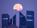 The moon hangs over Qatar's capital, Doha. The country has rebuilt its economic fortunes by developing its liquefied natural gas sector.