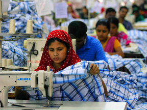 Workers in a Bangladesh garment factory