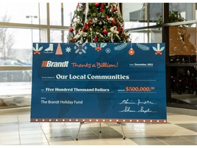 Brandt employees directed funds to support 14 organizations across Canada, the United States, Australia, and New Zealand during an annual holiday event.