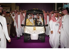 H.R.H Prince Khaled Al-Faisal, Advisor to the Custodian of the Two Holy Mosques and Governor of Makkah Region touring the exhibition with H.E. Minister of Hajj and Umrah, Dr. Tawfiq bin Fawzan Al-Rabiah