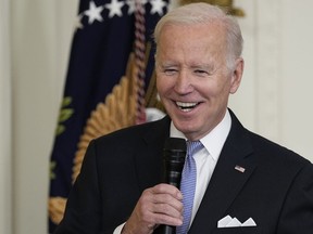 President Joe Biden speaks in the East Room of the White House to mayors who are attending the U.S. Conference of Mayors winter meeting in Washington, Friday, Jan 20, 2023,
