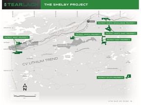 Tearlach's Quebec properties overview map "The Shelby Project"