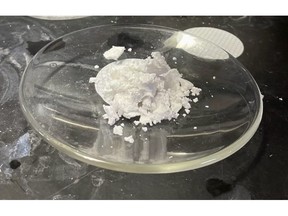 Photograph of Lithium Carbonate Product from TLC Test Work
