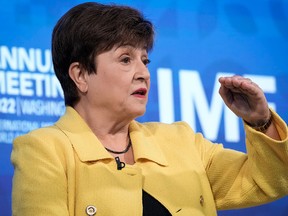 International Monetary Fund Managing Director Kristalina Georgieva warned that it expects one-third of the world economy to be in recession this year.