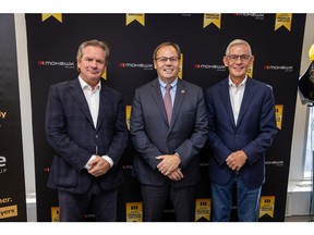 (left to right) Bob Lawrie (President & CEO, Lawrie Insurance Group), Ron J. McKerlie (President & CEO, Mohawk College), Dan Lawrie (Founder & Chairman, Lawrie Insurance Group)