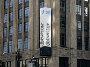 FILE - Twitter headquarters is shown in San Francisco on Nov. 4, 2022. More landlords are taking Twitter to court over unpaid rent at the social media company's headquarters in San Francisco and its British offices. It's the latest legal headache for billionaire owner Elon Musk, who has been trying to slash expenses and faces a separate lawsuit over Tesla. California court documents show that Twitter is facing a lawsuit over allegations it failed to pay rent for its head office. The owner of its premises in central London, meanwhile, said it's taking the company to court over rental debt.