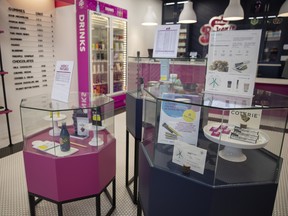 Various cannabis products at a cannabis store in Regina.