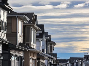 Recently built homes on the northern edge of Calgary.