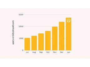 Online user growth over the last several months