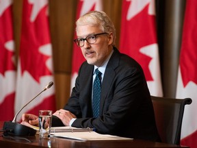 Privacy Commissioner of Canada Philippe Dufresne delivers the results of an investigation into Home Depot of Canada Inc.'s sharing of customer e-receipt information with Meta Platforms Inc., which operates Facebook, at a press conference in Ottawa, on Thursday, Jan. 26, 2023.