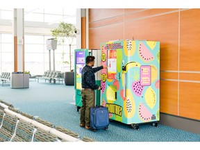 A first for North American airports, five of Trendi's The Smoothie Machines were recently installed in various locations throughout YVR. The robotics vending unit was created to help make healthy options more accessible. It automatically doles out blended smoothies made with rescued fruits and vegetables.