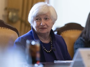 Treasury Secretary Janet Yellen speaks at the Treasury Department in Washington, Jan. 10, 2023. The federal government is on track to max out on its $31.4 trillion borrowing authority as soon as this month. That starts the clock on an expected standoff between President Joe Biden and the new House Republican majority.