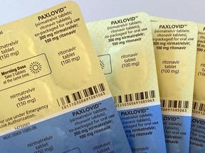 FILE - Doses of the anti-viral drug Paxlovid are displayed in New York on Aug. 1, 2022. China's health care authorities declined to include Pfizer's COVID-19 treatment drug in a national reimbursement list that would have allowed patients to get it at a cheaper price throughout the country, saying it was too expensive.