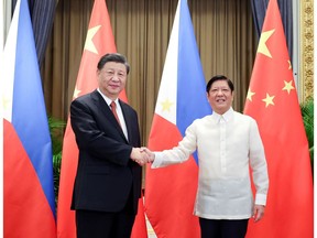 Chinese President Xi Jinping meets with Philippine President Ferdinand Romualdez Marcos in Bangkok, Thailand, Nov. 17, 2022.  Photographer: Ding Haitao/Xinhua/Getty Images