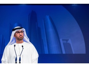 Sultan Ahmed Al Jaber, chief executive officer of Abu Dhabi National Oil Co. (ADNOC), pauses while speaking during the Bloomberg Capital Markets Forum in Abu Dhabi, United Arab Emirates, on Wednesday, Oct. 2, 2019. Adnoc is OPEC's third-biggest oil producer and pumps most of the United Arab Emirates' crude.