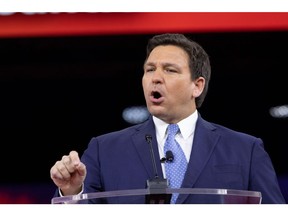 Ron DeSantis, governor of Florida, speaks during the Conservative Political Action Conference (CPAC) in Orlando, Florida, U.S., on Thursday, Feb. 24, 2022. Launched in 1974, the Conservative Political Action Conference is the largest gathering of conservatives in the world.