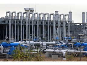 Pipework at the Etzel ESE natural gas storage facility, operated by Uniper Energy Storage GmbH, a unit of Uniper SE, in Etzel, Germany, on Wednesday, Sept. 7, 2022. The European Union is throwing together a series of radical plans to tame runaway energy prices and keep the lights on across the continent, but governments across the region are going to need to find common ground and fast. Photographer: Krisztian Bocsi/Bloomberg