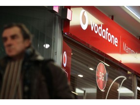 A Vodafone Group Plc store in Budapest, Hungary, on Monday, Jan. 9, 2023. Vodafone says that 4iG Nyrt and Corvinus Zrt have completed due diligence and entered into binding terms to buy 100% of Vodafone Hungary for €1.7B.