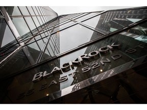 BlackRock headquarters in New York, US, on Friday, Jan. 13, 2023. BlackRock Inc. clients continued to pour money into the firm's long-term investment funds in the fourth quarter, seeking to capitalize on the preceding rout in stock and bond markets.