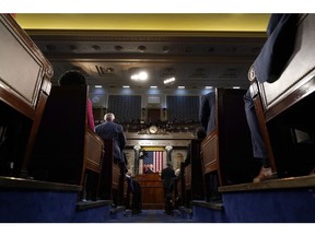 Joe Biden speaks during a State of the Union address at the US Capitol in Washington, DC, US, on Feb. 7 Photographer: Jacquelyn Martin/AP Photo/Bloomberg