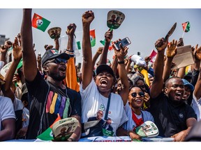 Supporters at a Peter Obi rally on Feb.11.