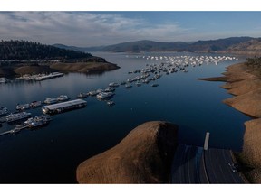 Water levels at Lake Oroville on Feb. 20. Photographer: David Paul Morris/Bloomberg