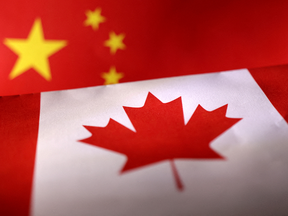 China, Canada flags