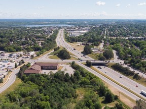An aerial view of Highway 400 and Bayfield Street  SUPPLIED