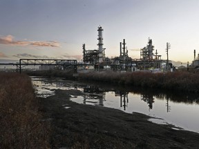 A view of the Suncor Energy plant in Commerce City, Colo., on Monday, Nov. 23, 2020.&ampnbsp;Suncor Energy Inc. says it is responding to an incident at its Commerce City refinery in Colorado. The Calgary-based energy company issued an alert for local residents Tuesday morning.