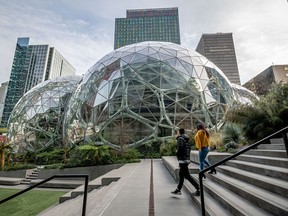 Amazon's offices in downtown Seattle. CEO Andy Jassy wants employees back in the office for at least three days a week.