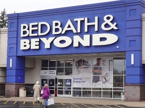 Customers shop at a Bed Bath & Beyond store in Forest Park, Illinois. The Canadian division, which operates 54 Bed Bath & Beyond stores and 11 buybuy BABY stores, is insolvent, according to a court filing.