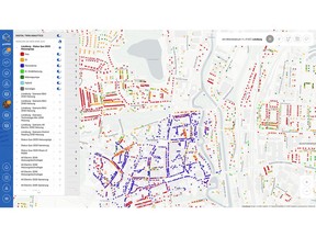A DigiKoo Heat Concept view of the current heating infrastructure footprint of the town of Lüneburg. Users can also select potential future scenarios to see how this footprint can evolve.