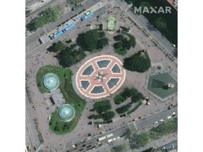 Plaça de Catalunya | Barcelona, Spain | April 1, 2022 | WorldView-3 Satellite Image (Credit: Maxar Technologies)