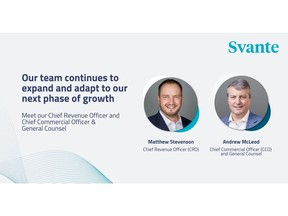 Svante appoints Matthew Stevenson as CRO and Andrew McLeod as CCO & General Counsel