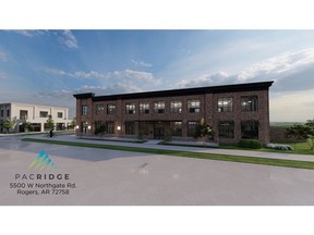 Rendering of the new office space PACRIDGE will lease in Northwest Arkansas