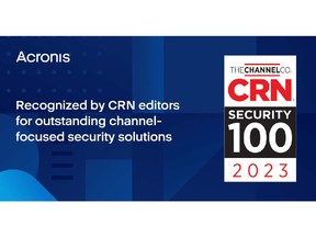 Acronis Featured on CRN's 2023 Security 100 List for Second Consecutive Year