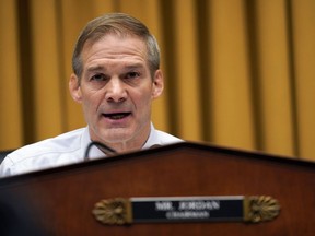 Chairman Jim Jordan, R-Ohio, speaks during a House Judiciary subcommittee hearing on what Republicans say is the politicization of the FBI and Justice Department and attacks on American civil liberties, on Capitol Hill, Thursday, Feb. 9, 2023, in Washington.