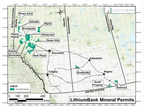 Figure 1: LithiumBank Projects in Western Canada.
